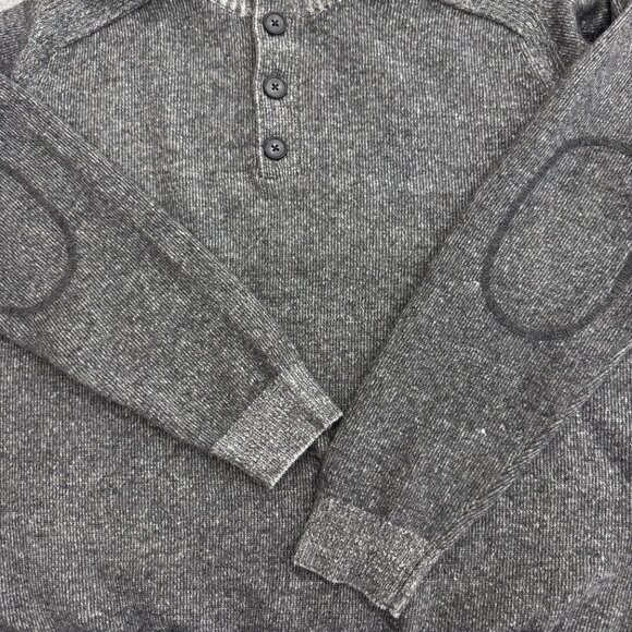 AQUA Bloomingdales Men's Long Sleeve Gray Knitted Button Sweater Mock Neck, XL - Picture 10 of 14